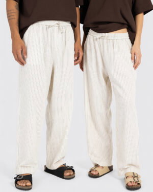 Relaxed Striped Linen Trousers